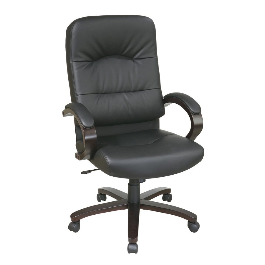 Office Star WorkSmart WD Black/Espresso Transitional Executive Chair in