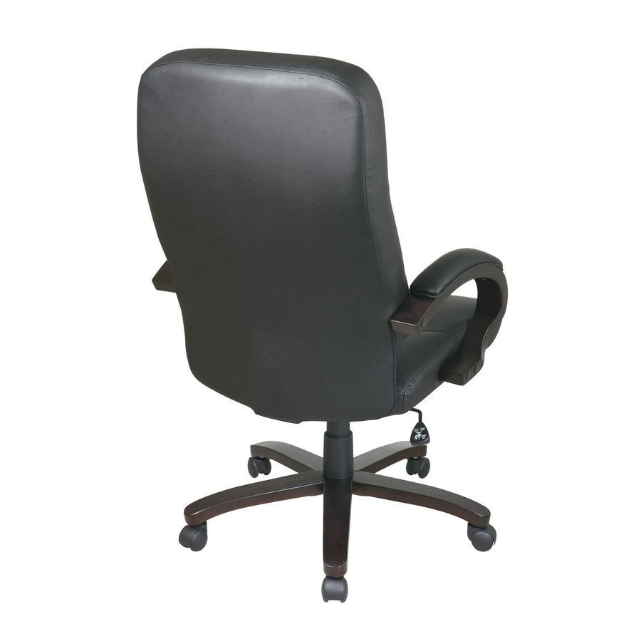 Office Star WorkSmart WD Black/Espresso Transitional Executive Chair in ...