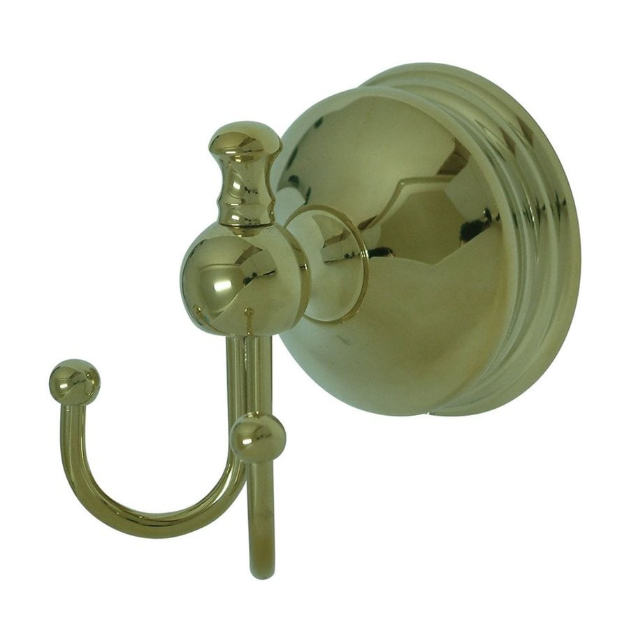 Elements of Design EBA7617PB Naples 2-Hook Polished Brass Towel Hook