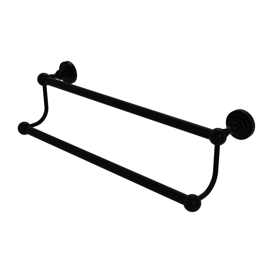 Allied Brass Dottingham 30-in Double Matte Black Double Towel Bar at ...