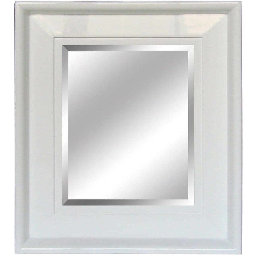 Yosemite Home Decor 26-in x 30-in White Rectangular Framed Bathroom
Mirror at Lowes.com