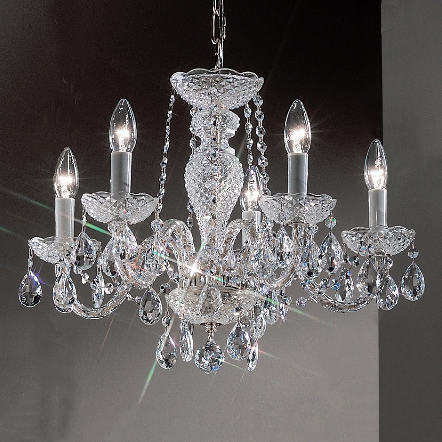 Classic Lighting Monticello 22 In 5 Light Chrome Crystal Candle Classic Lighting Monticello 22 In 5 Light Chrome Crystal Candle Chandelier