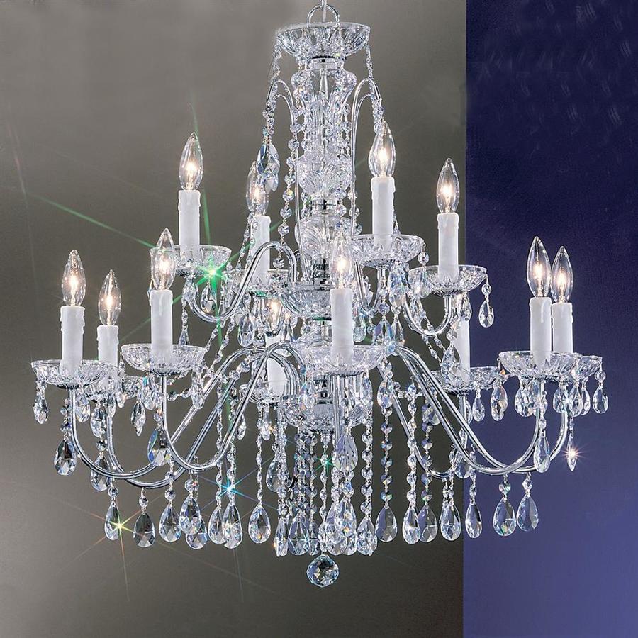 Classic Lighting Daniele 29 in 12 Light Chrome Crystal Tiered Chandelier