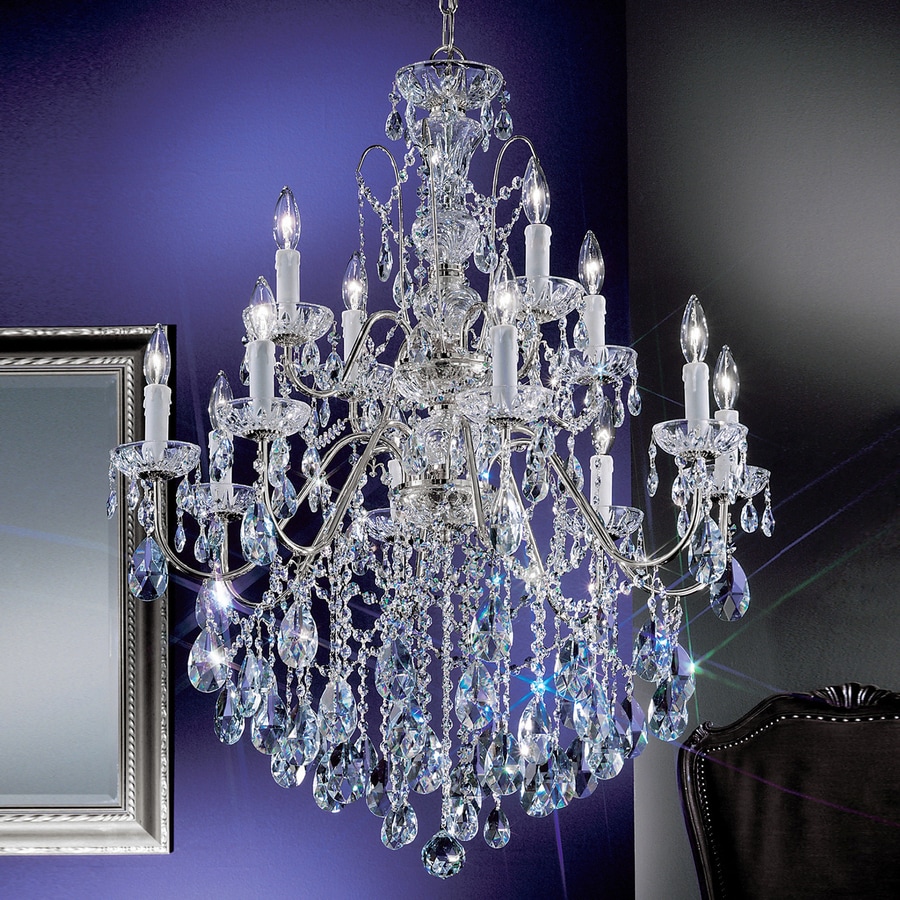 shop classic lighting daniele 29-in 12-light chrome crystal tiered shop classic lighting daniele 29-in 12-light chrome crystal tiered
