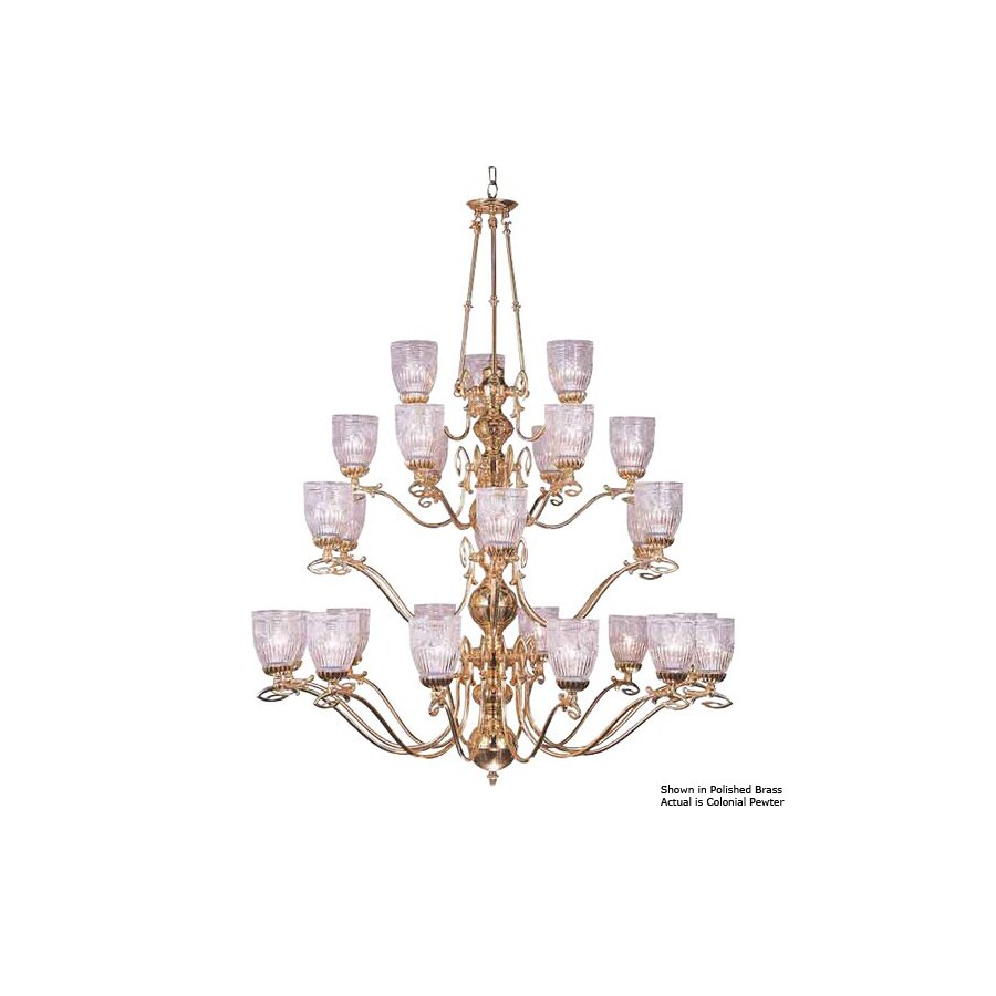 International Lighting 24041-42 27-Light Classic Crystal Colonial Pewter Chandelier
