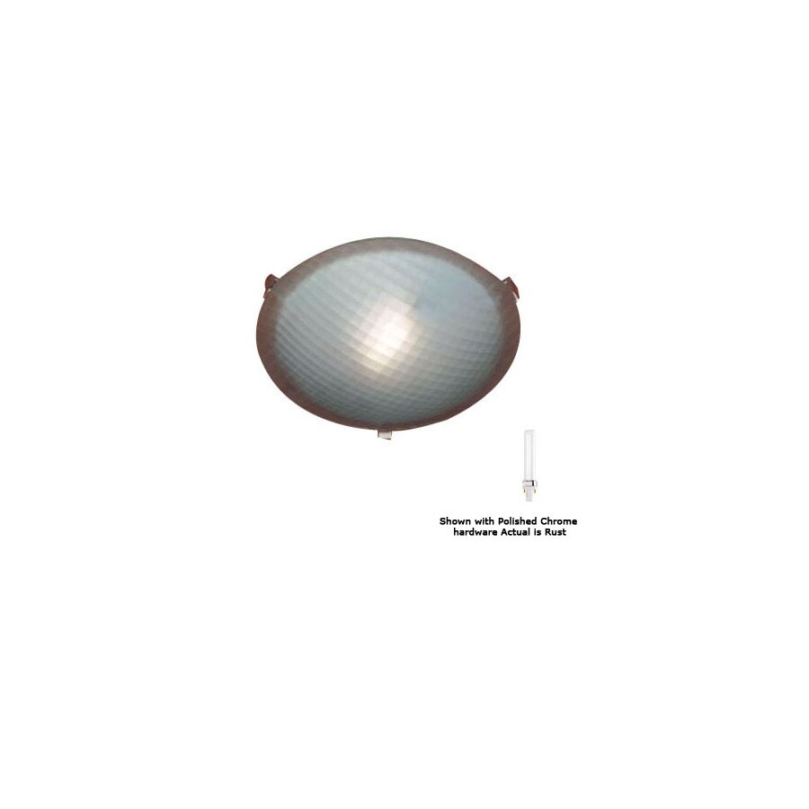 PLC Lighting 22208/CFL RU 1-Light 8-in Rust Flush Mount Light