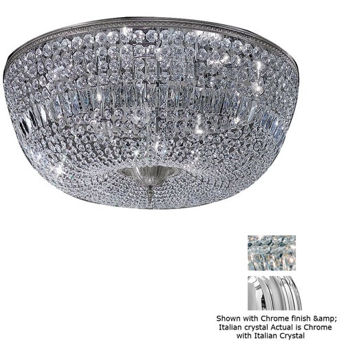 Classic Lighting 36 In Chrome Crystal Ceiling Flush Mount At Lowes Com