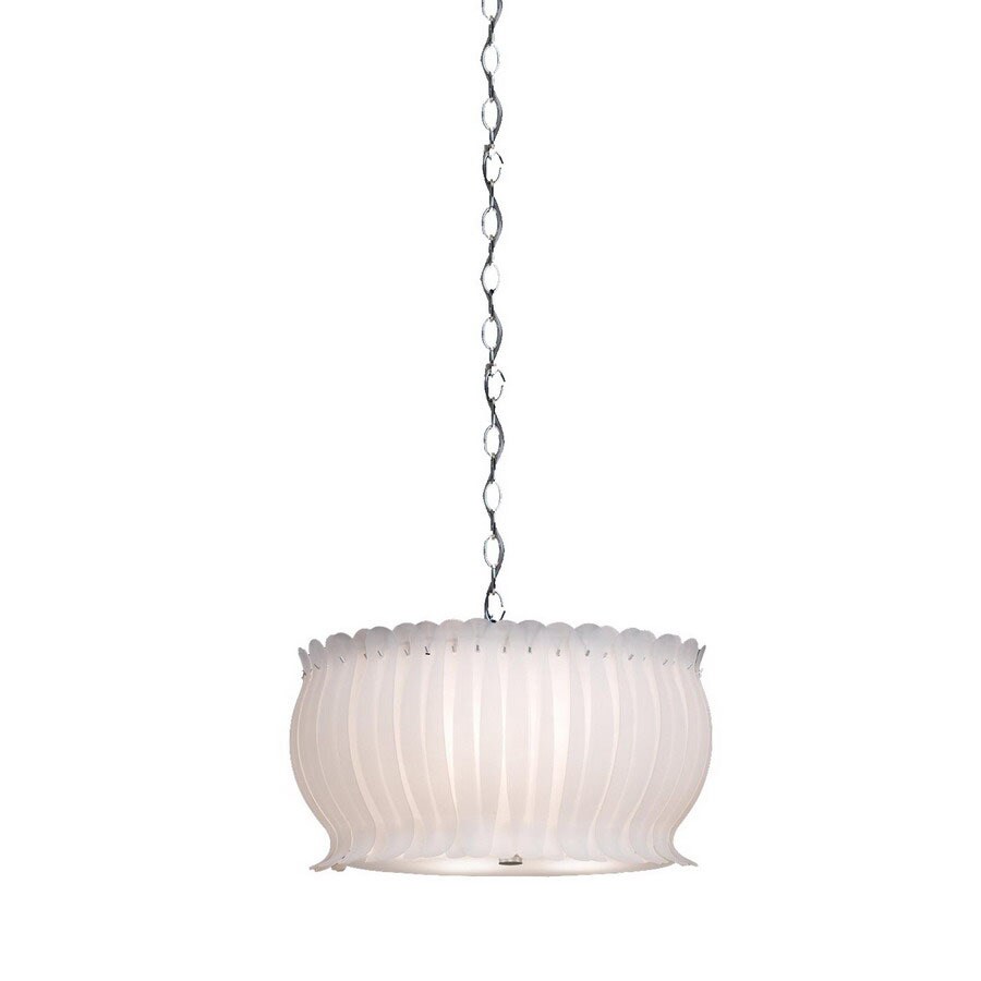 Artcraft Lighting 22 In W Blossom Chrome Pendant Light With Frosted Artcraft Lighting 22 In W Blossom Chrome Pendant Light With Frosted Shade