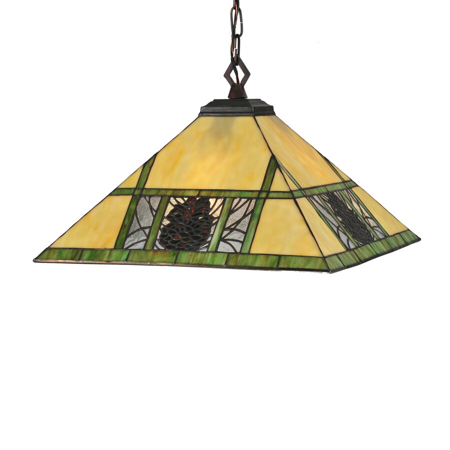 Meyda Tiffany Pinecone Mission Mahogany Bronze Tiffany Stained Glass