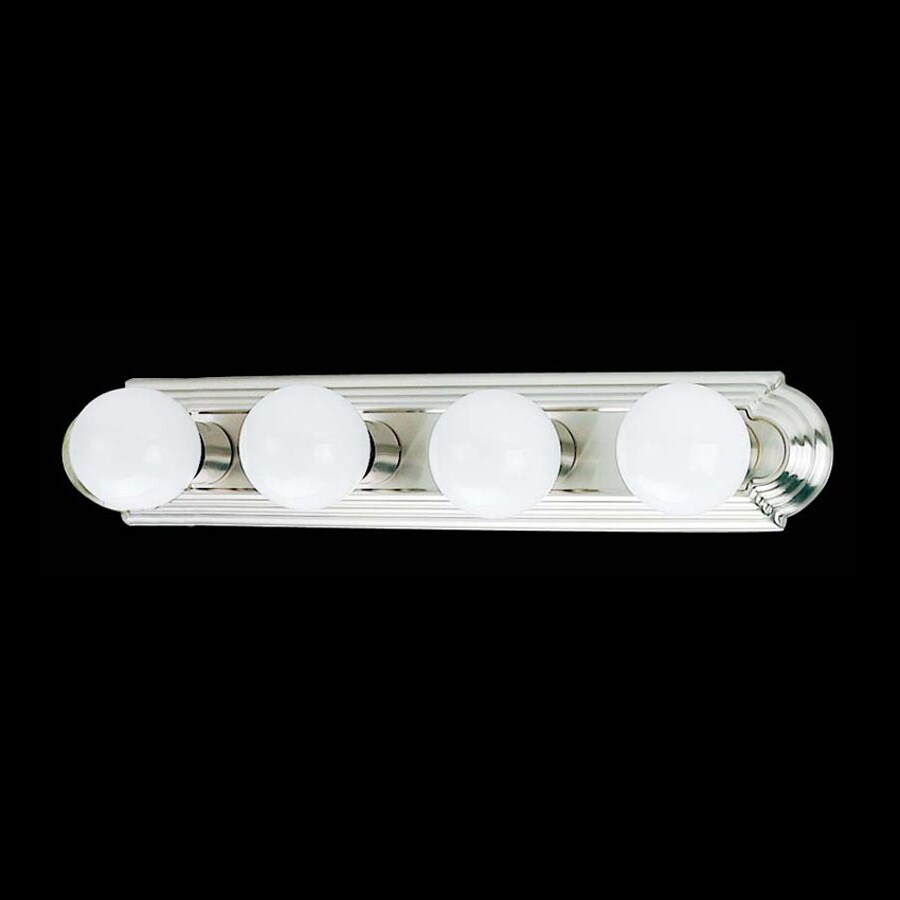 Volume International 4 Light Brushed Nickel Bathroom Vanity Light In The Vanity Lights Department At Lowes Com