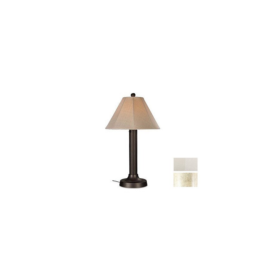 Patio Living Concepts 21614 34-in Bisque Outdoor Table Lamp with Canvas Linen Shade