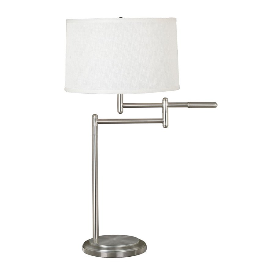 Kenroy Home Theta 30 In 3 Way Brushed Steel Table Lamp With Fabric