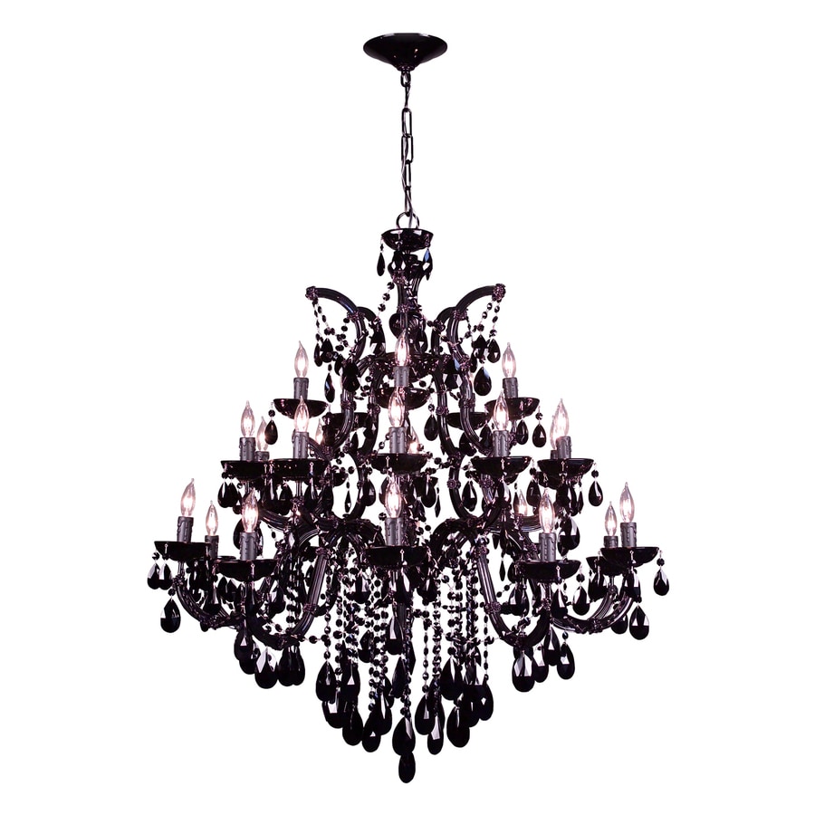 shop classic lighting rialto 38-in 25-light black on black crystal shop classic lighting rialto 38-in 25-light black on black crystal