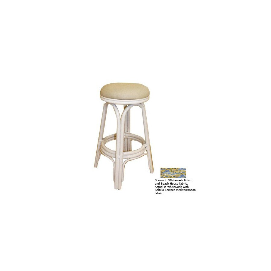 Hospitality Rattan Carmen White Wash 30-in Bar Stool at Lowes.com