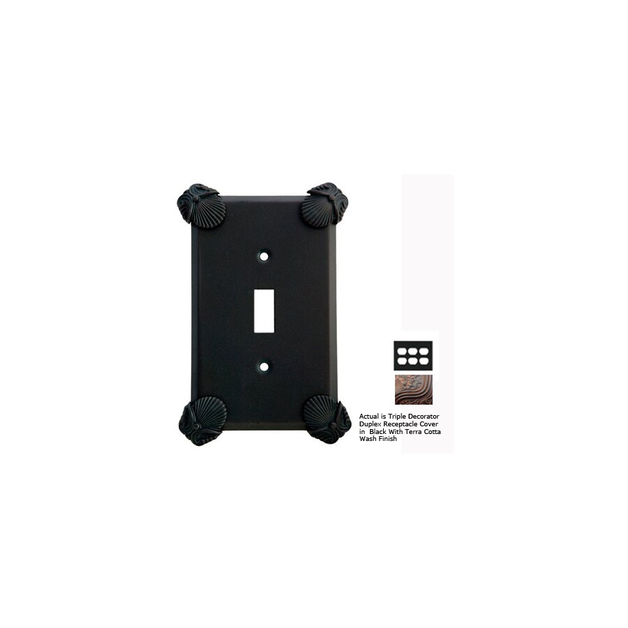 Anne at Home Oceanus 3-Gang Black with Terra Cotta Wash Decorator ...