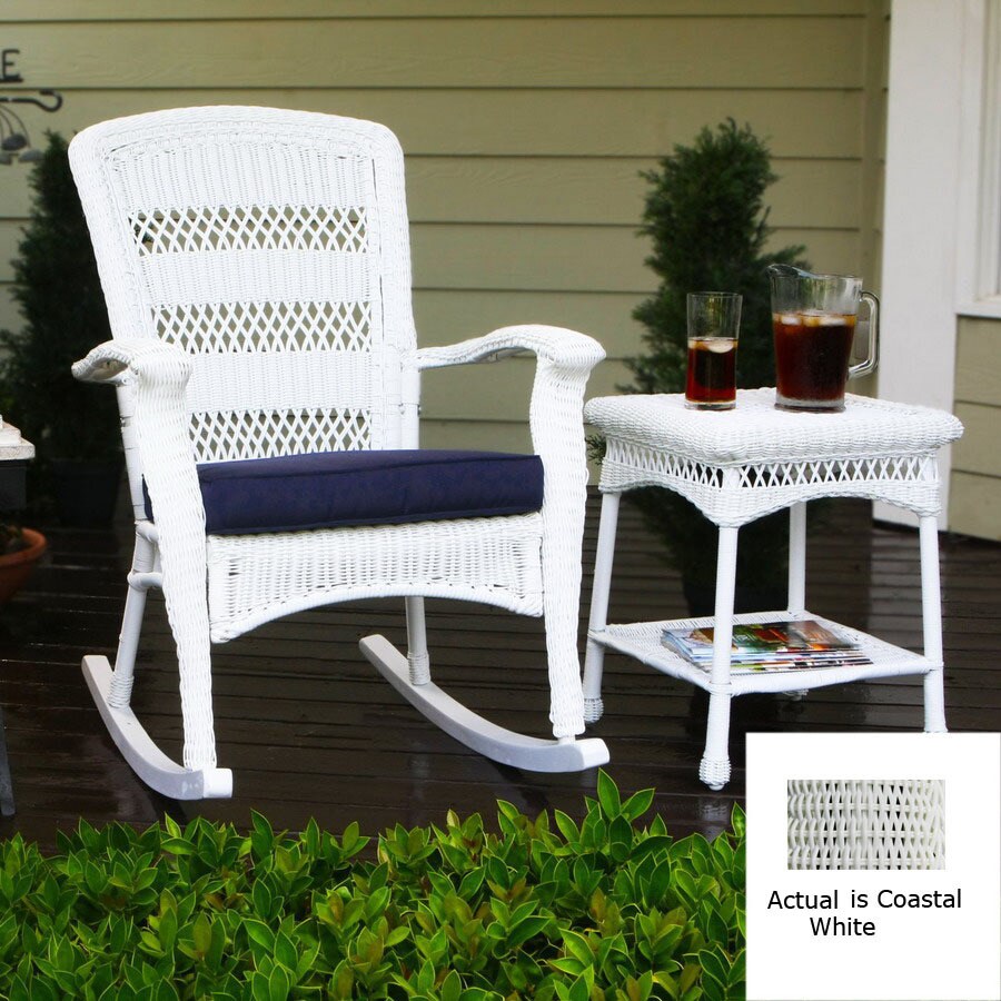 Tortuga Outdoor Costal White All-Weather Wicker Cushioned Seat Outdoor