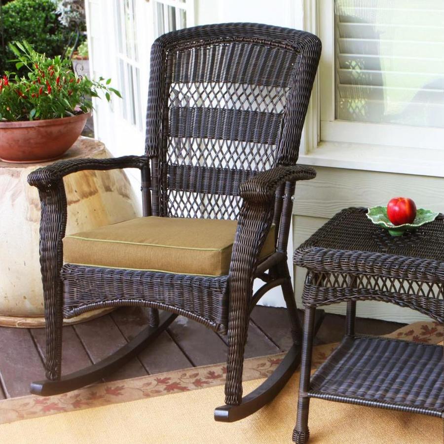 Tortuga Outdoor Portside Wicker Steel Rocking Chair with Neutral/Tan