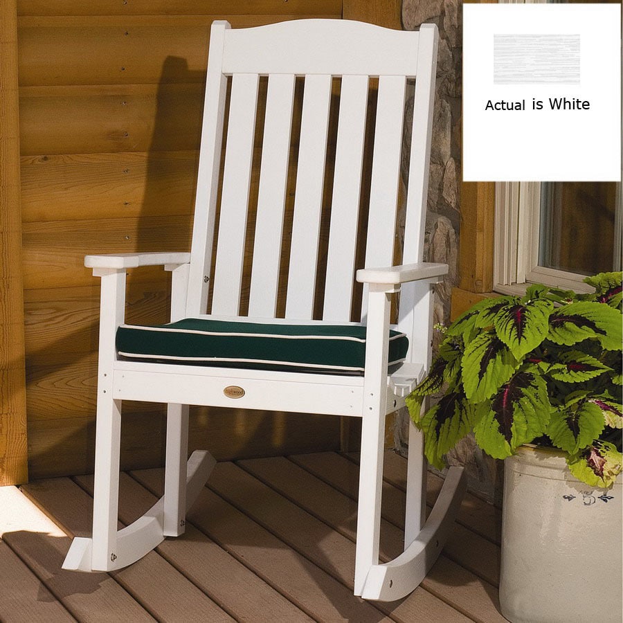 Shop Highwood USA White Wood Slat Seat Outdoor Rocking