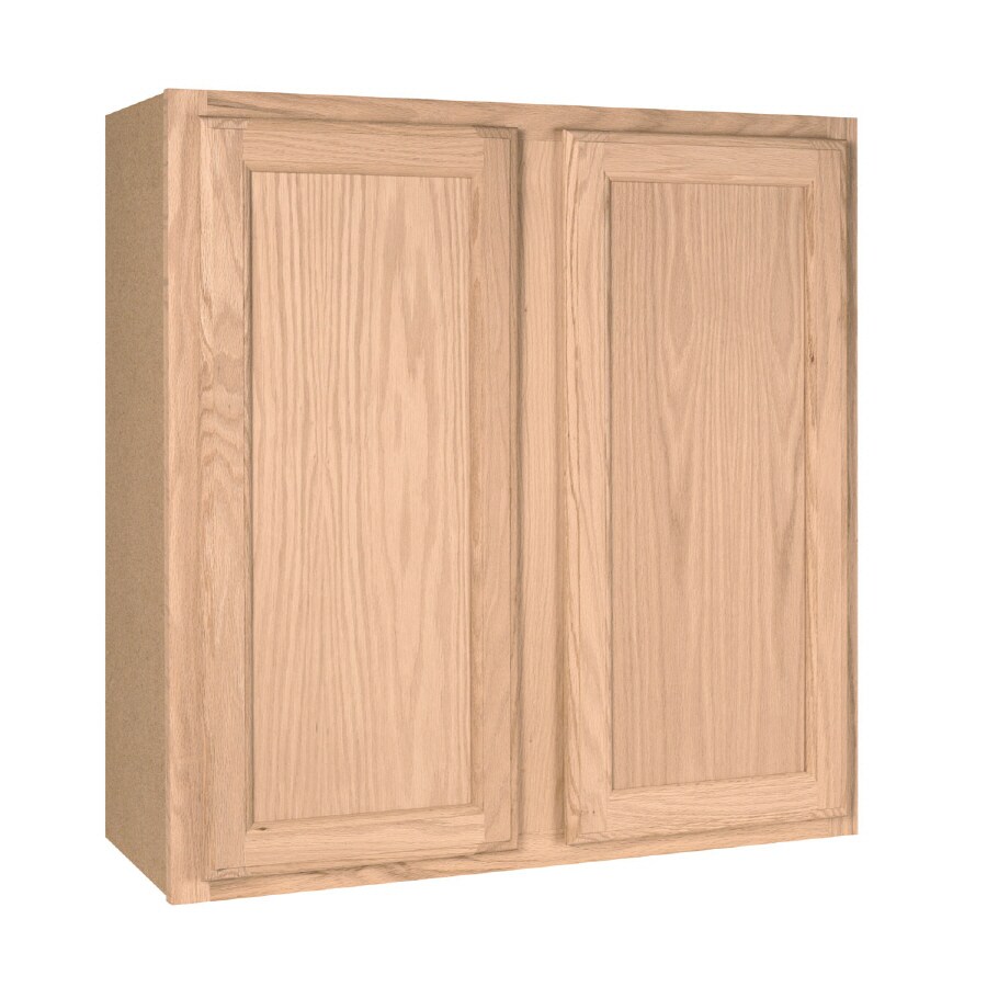 Project Source 30-in W x 30-in H x 12-in D Unfinished Brown/Tan Oak Door Wall Cabinet at Lowes.com