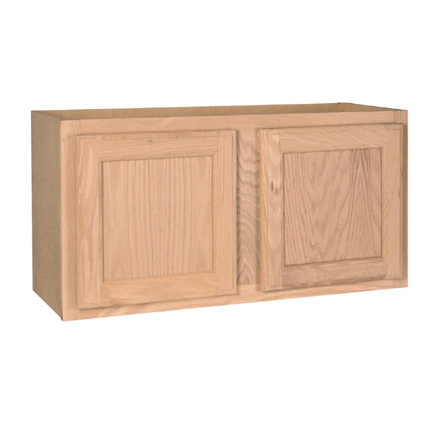 Project Source 30-in W x 15-in H x 12-in D Unfinished Brown/Tan Oak Door Wall Cabinet at Lowes.com