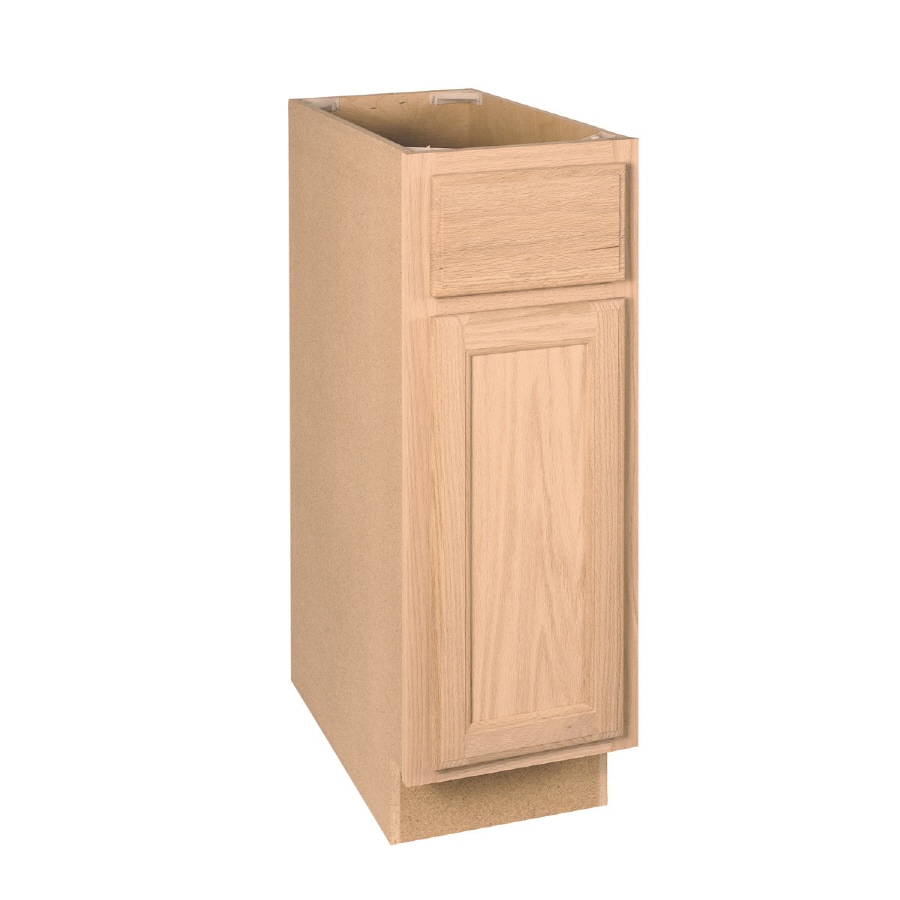 Shop Project Source 12-in W x 34.5-in H x 24-in D Unfinished Brown/Tan Oak Door And Drawer Base 