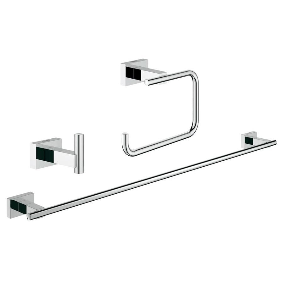 shop grohe 3-piece essentials cube chrome decorative bathroom shop grohe 3-piece essentials cube chrome decorative bathroom
