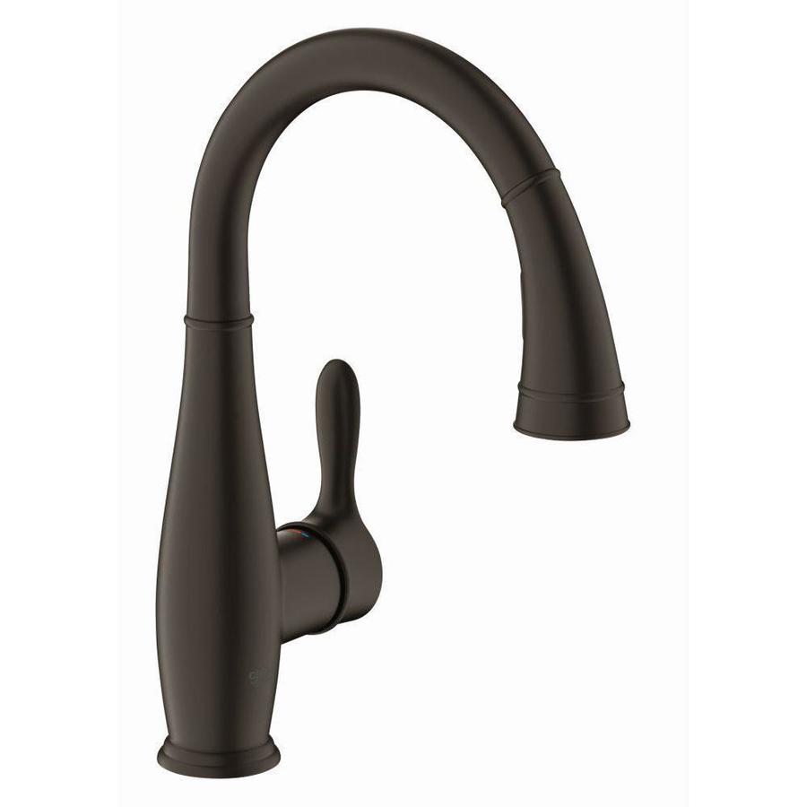 GROHE Parkfield Oil Rubbed Bronze 1-Handle Deck-Mount Bar and Prep Handle Kitchen Faucet