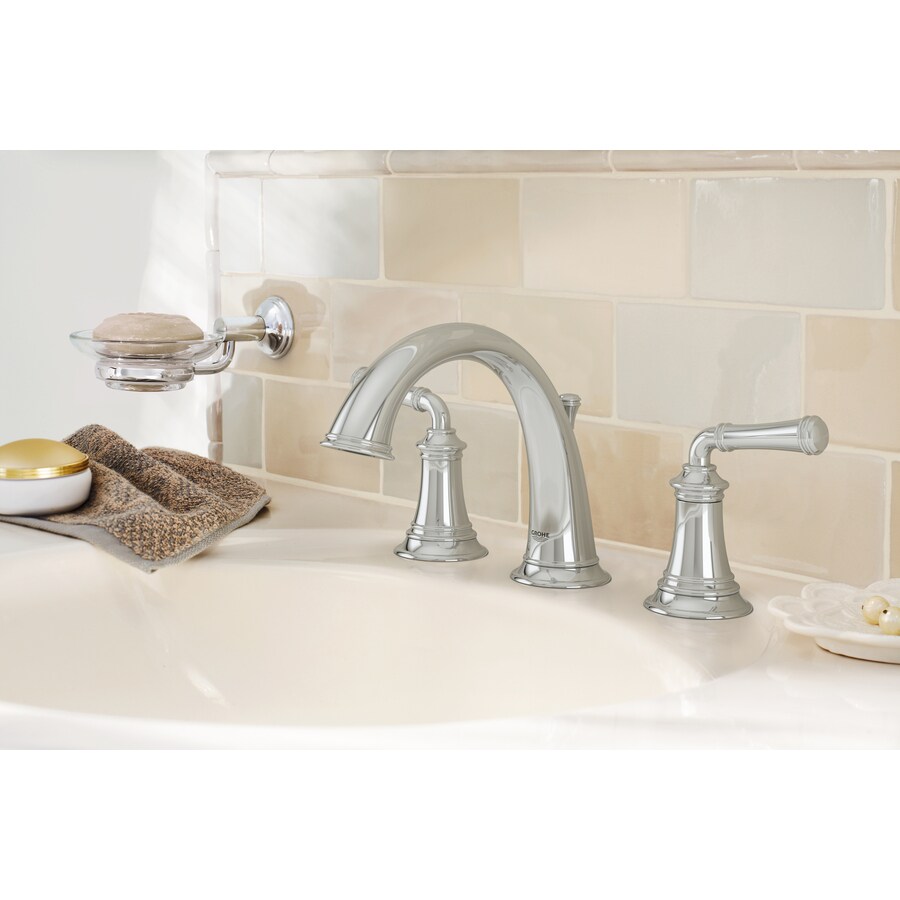 GROHE Gloucester Chrome 2-Handle Widespread WaterSense Bathroom Sink ...