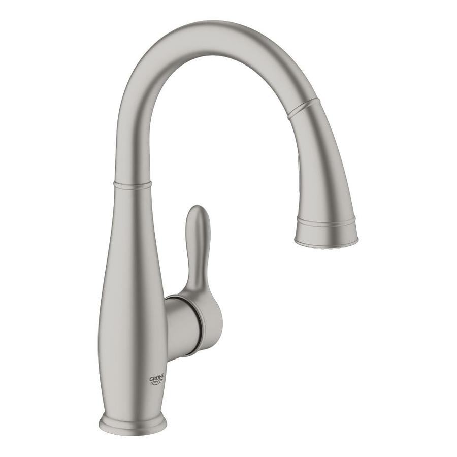 Grohe Parkfield Supersteel 1 Handle Deck Mount Bar And Prep