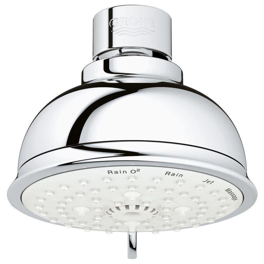 Grohe Tempesta Chrome 4 Spray Rain Shower Head In The Shower Heads Department At