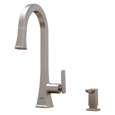 Grohe Carre Stainless Steel 1 Handle Deck Mount Pull Down Touch