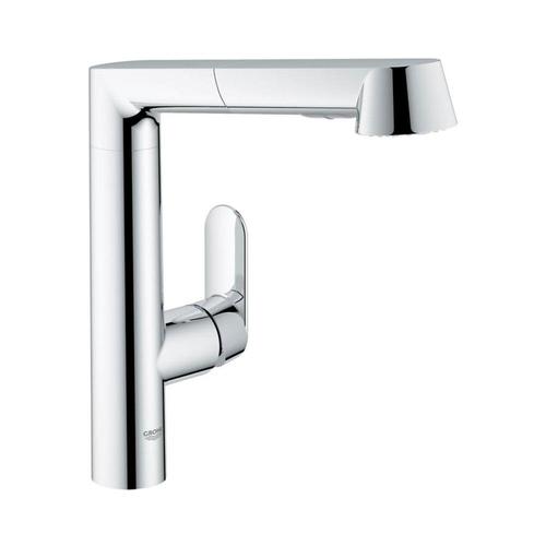 Grohe K7 Starlight Chrome 1 Handle Deck Mount Pull Out Residential