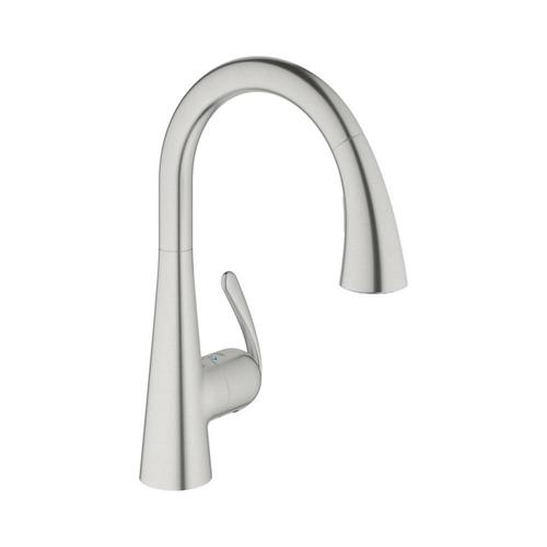 Grohe Ladylux Realsteel 1 Handle Deck Mount Pull Down Residential