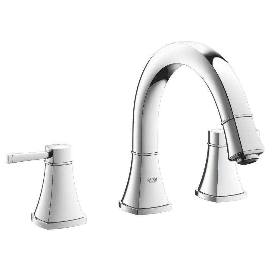 GROHE Grandera Starlight Chrome 2-Handle Deck Mount Bathtub Faucet in ...