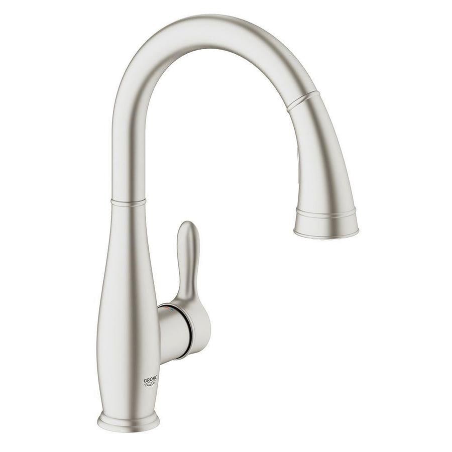 GROHE Parkfield Supersteel 1-Handle High-Arc Kitchen ...