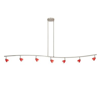 Cal Lighting Serpentine 7 Light 80 In Brushed Steel Dimmable Cal Lighting Serpentine 7 Light 80 In Brushed Steel Dimmable