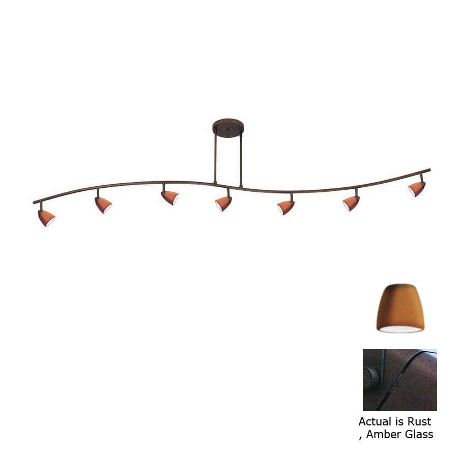 Cal Lighting Serpentine 7 Light 80 In Rust Dimmable Glass Cal Lighting Serpentine 7 Light 80 In Rust Dimmable Glass Pendant Linear Track