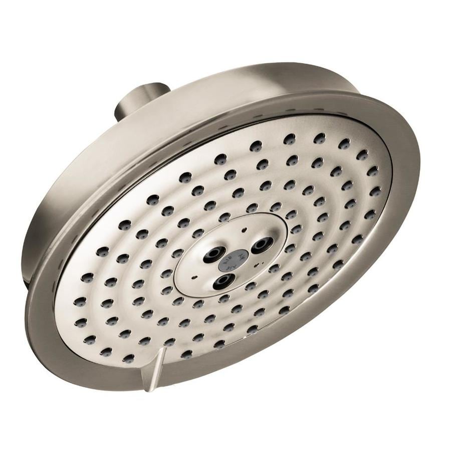 Hansgrohe HG Brushed Nickel 3-Spray Rain Shower Head 2.5-GPM (9.5-LPM ...