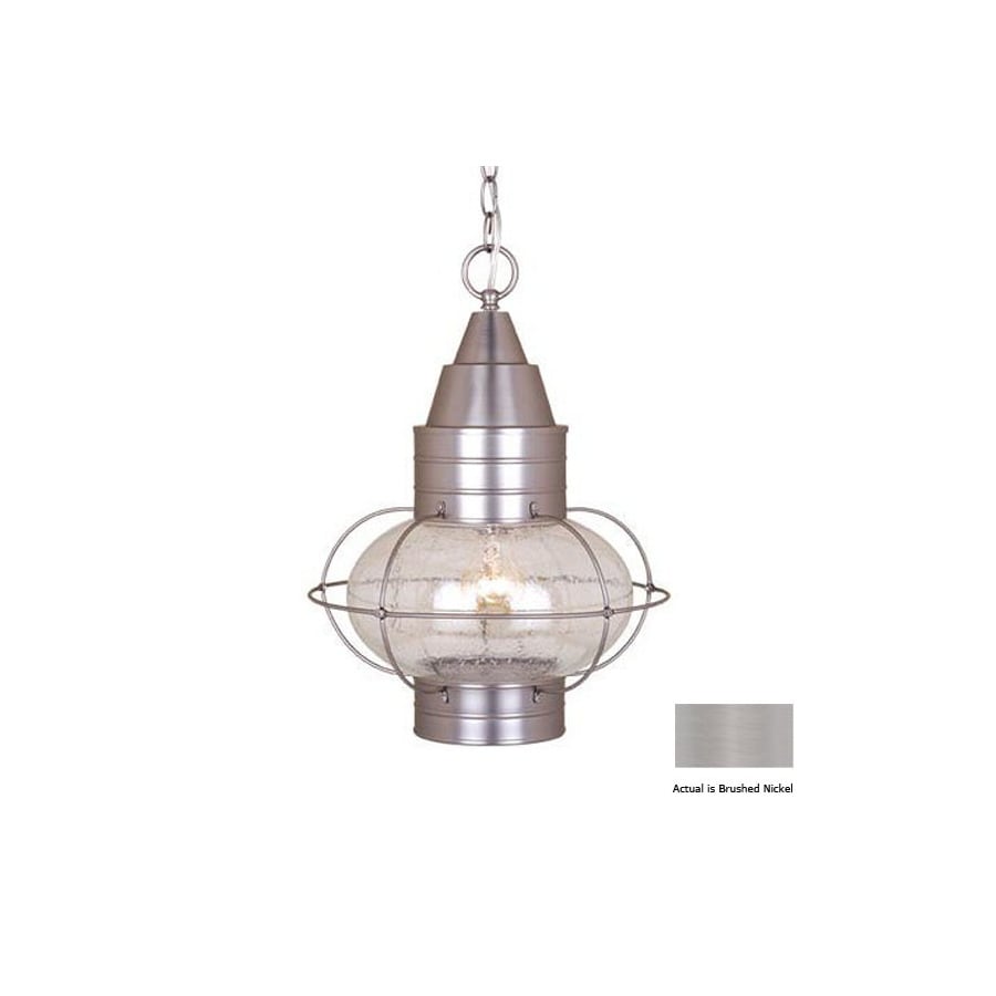Cascadia Lighting Onion 171/2in Brushed Nickel Outdoor Pendant Light