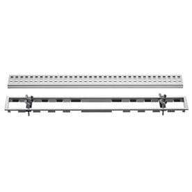 Schluter Kerdi-Line Brushed Stainless Steel 59-1/16 in. Locking Perforated Grate Assembly with 3/4 in. Frame