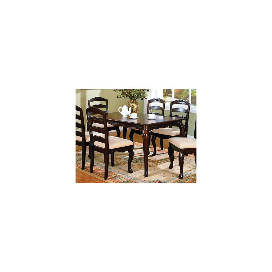 Furniture of America Townsville Dark Walnut Rectangular Dining Table in