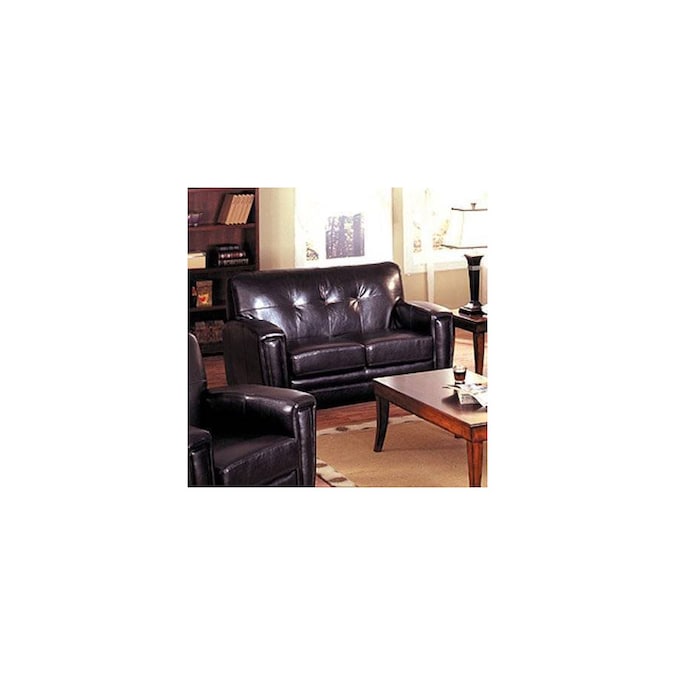 Furniture Of America Melrose Espresso, Espresso Leather Loveseat