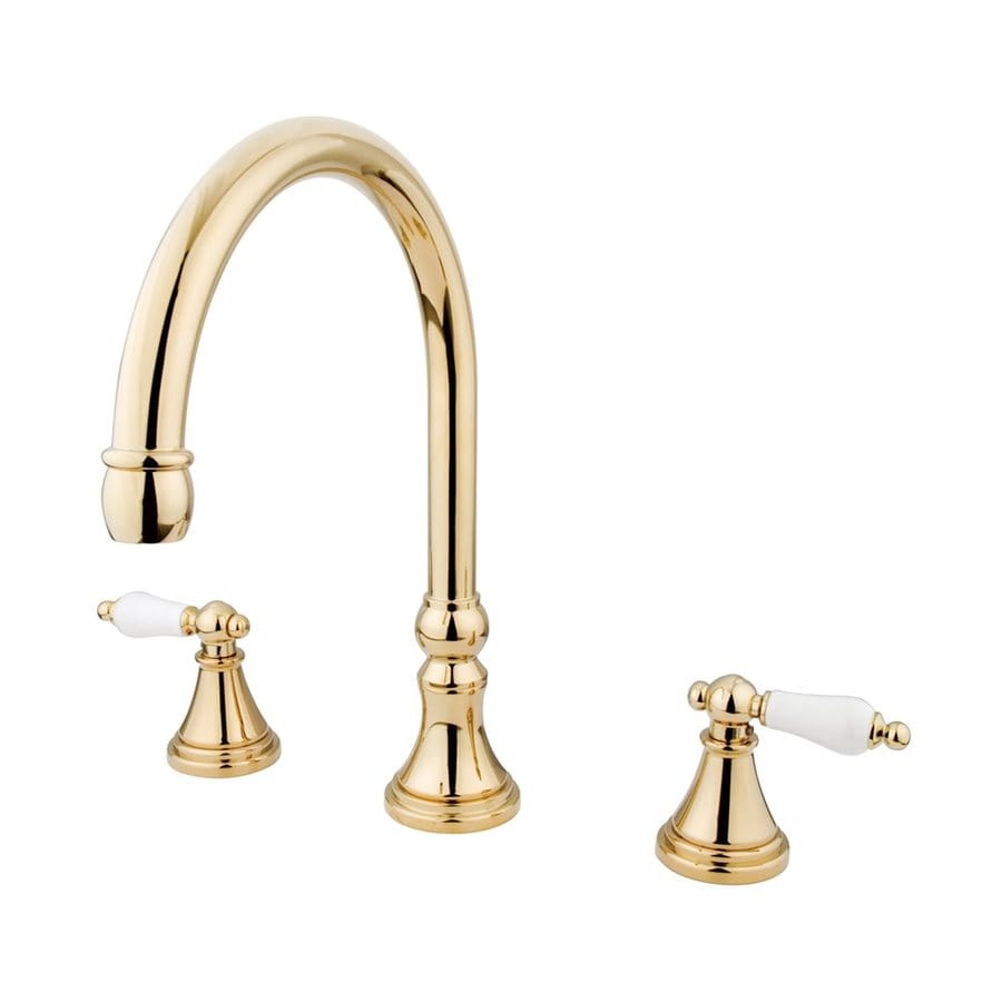 Elements of Design ES2342PL Polished Brass 2-Handle Adjustable Deck Mount Bathtub Faucet