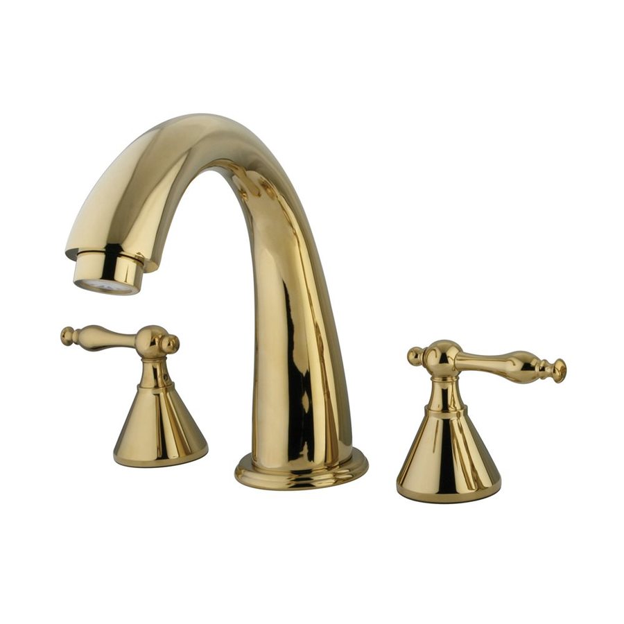 Elements of Design Polished Brass 2-Handle Adjustable Deck Mount ...