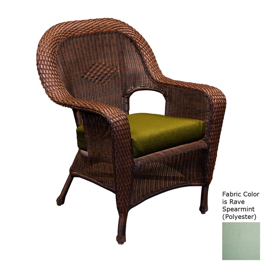 Tortuga Outdoor Lexington Wicker Dining Chair With Rave Tortuga Outdoor Lexington Wicker Dining Chair With Rave Spearmint Cushion