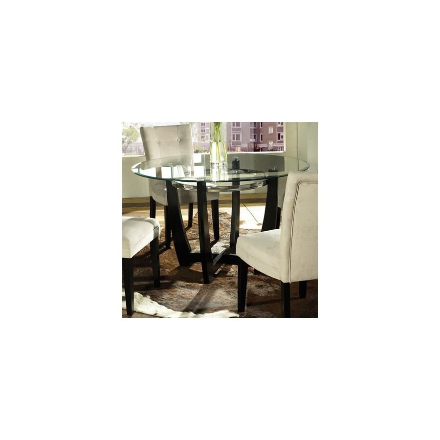 Steve Silver Company Matinee Black/Chrome Round Dining Table at
