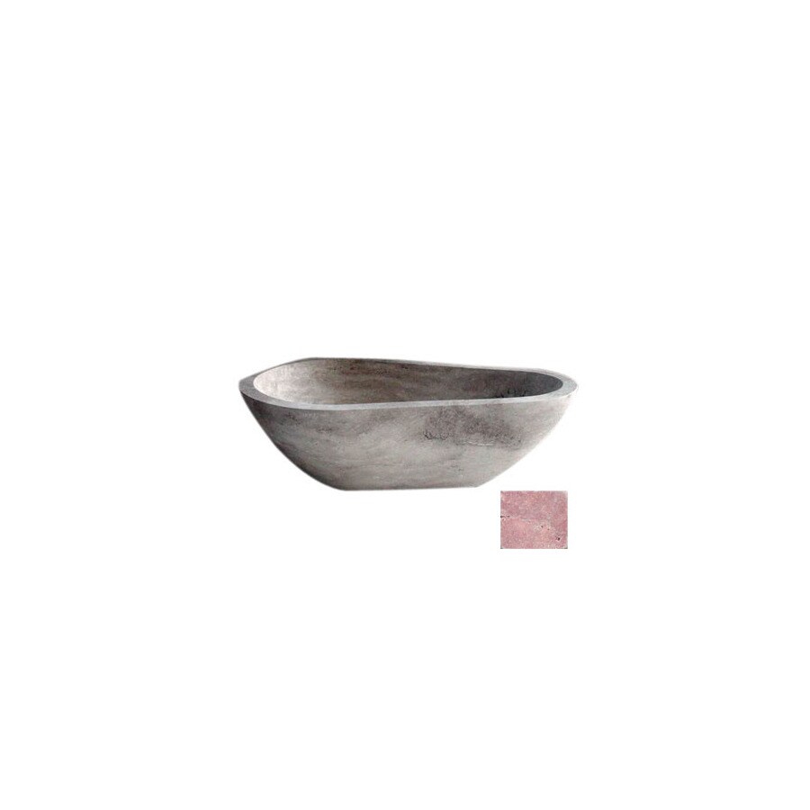 WS Bath Collections ATG5940752 60-in x 37-3/4-in Piedra Pavo Red Travertine Hourglass Bathtub