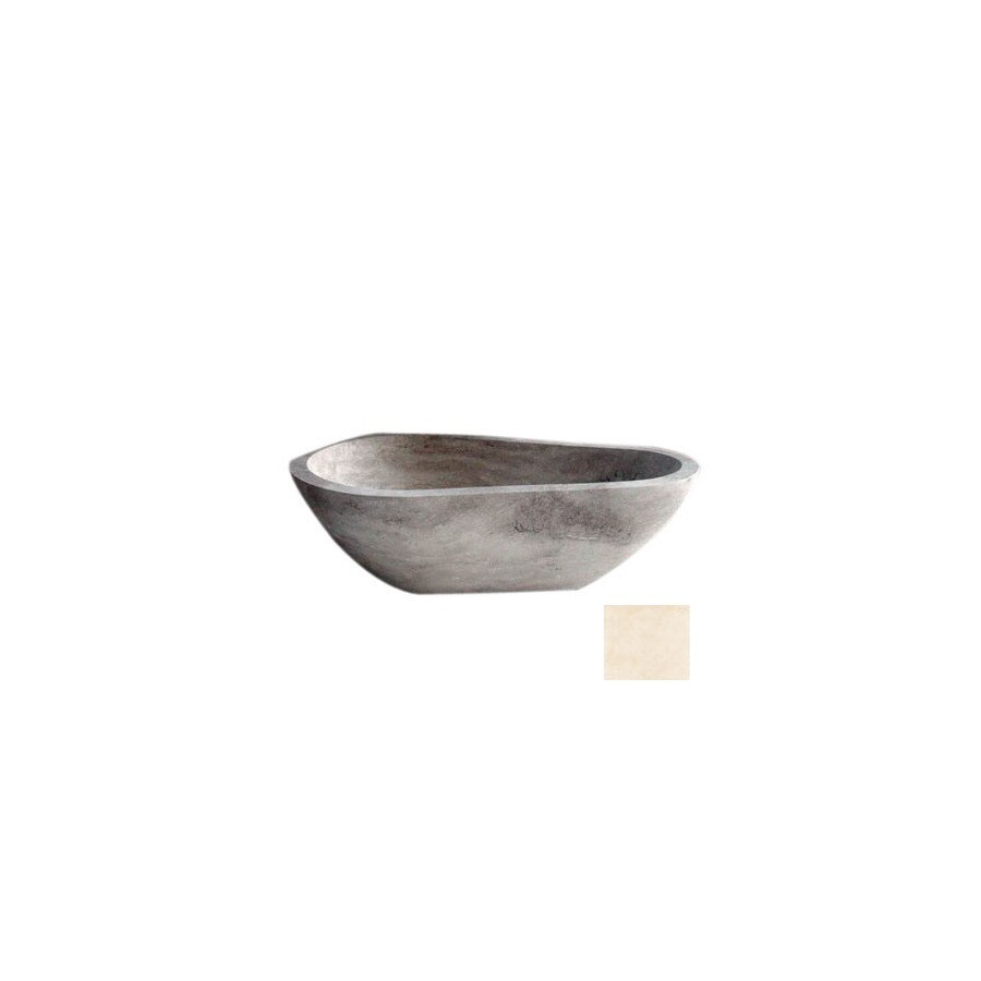 WS Bath Collections ATG5940756 60-in x 37-3/4-in Piedra Pavo Limestone Hourglass Bathtub
