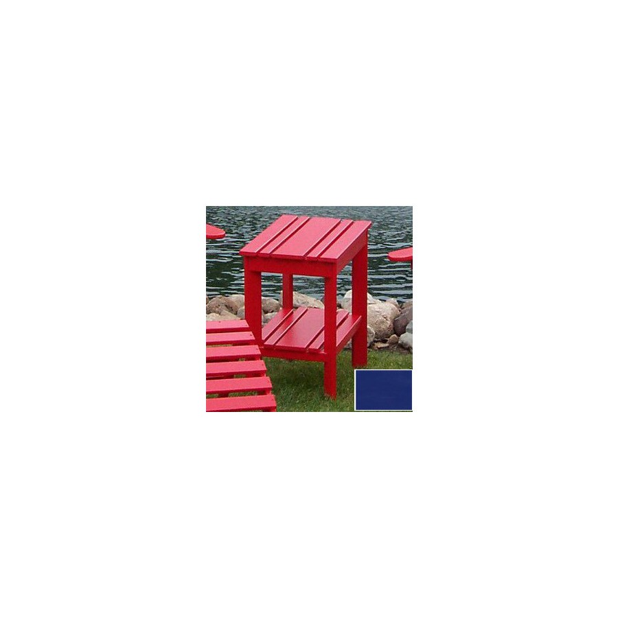 Prairie Leisure Design 21-BLUE 22-in x 15-in Berry Blue Wood Rectangle Patio Side Table