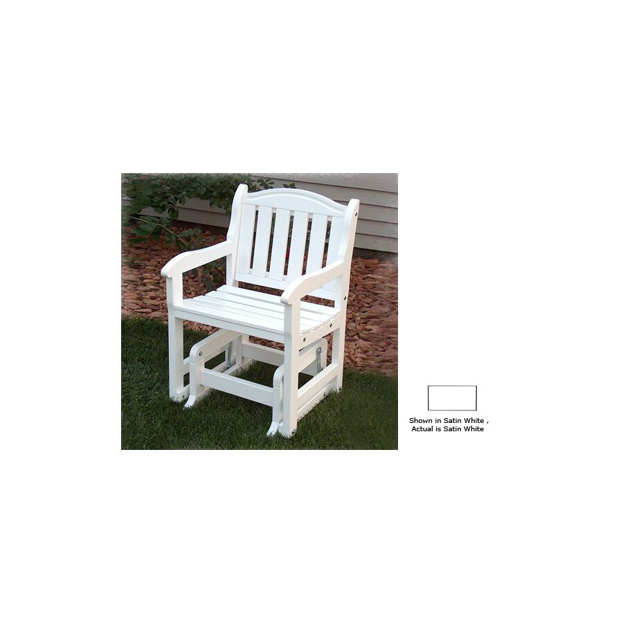 Prairie Leisure Design 48-WHITE Wood Patio Glider Chair